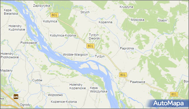 mapa Tyrzyn, Tyrzyn na mapie Targeo