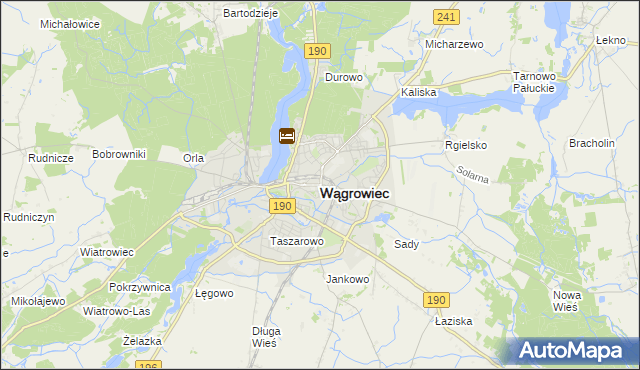 mapa Wągrowiec, Wągrowiec na mapie Targeo