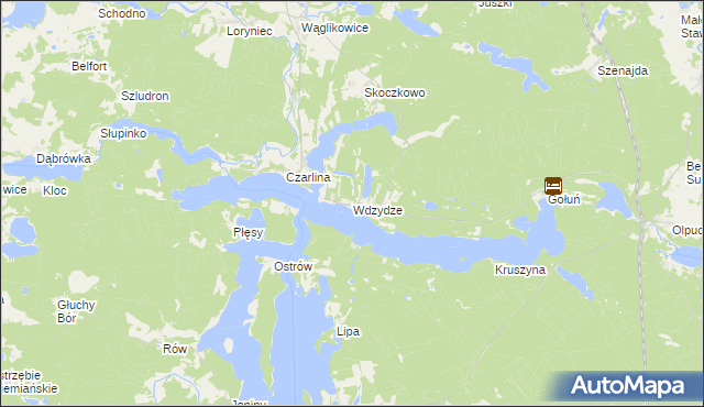 mapa Wdzydze, Wdzydze na mapie Targeo