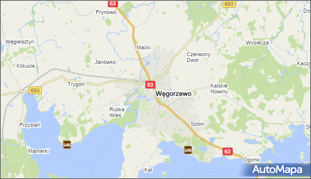 mapa Węgorzewo, Węgorzewo na mapie Targeo