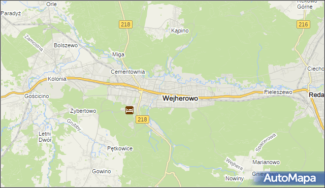 mapa Wejherowo, Wejherowo na mapie Targeo