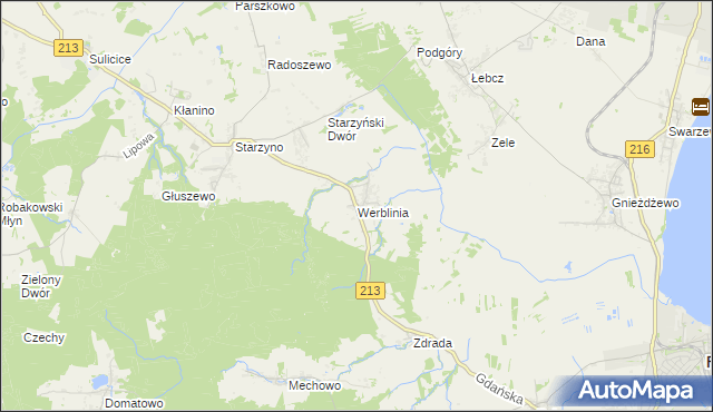 mapa Werblinia, Werblinia na mapie Targeo