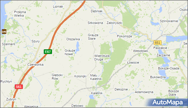 mapa Wiatrołuża Druga, Wiatrołuża Druga na mapie Targeo