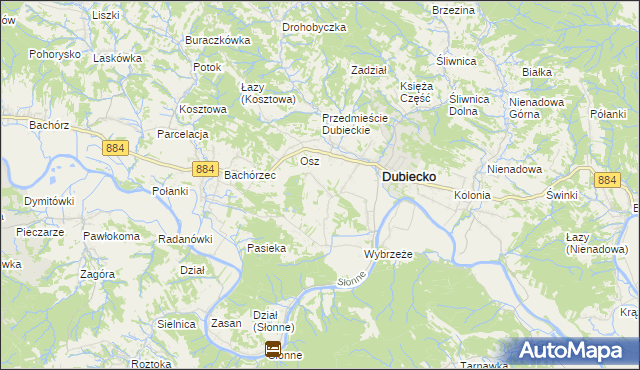 mapa Winne-Podbukowina, Winne-Podbukowina na mapie Targeo