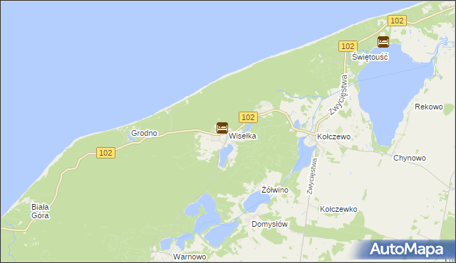 mapa Wisełka, Wisełka na mapie Targeo