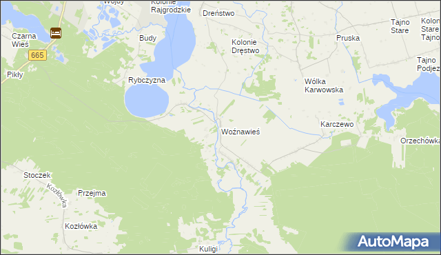 mapa Woźnawieś, Woźnawieś na mapie Targeo
