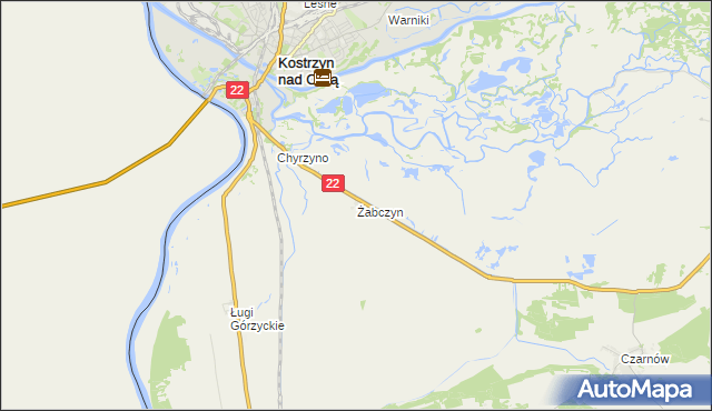 mapa Żabczyn, Żabczyn na mapie Targeo