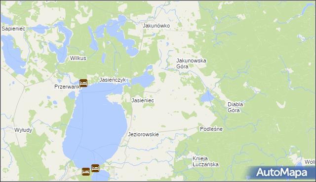 mapa Żabinka gmina Kruklanki, Żabinka gmina Kruklanki na mapie Targeo