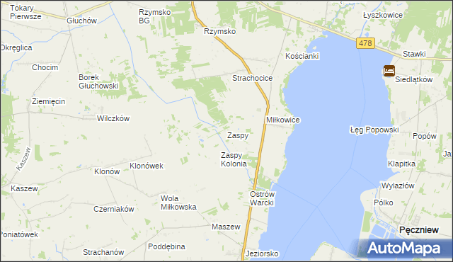 mapa Zaspy, Zaspy na mapie Targeo