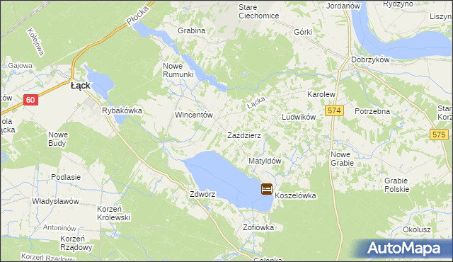 mapa Zaździerz, Zaździerz na mapie Targeo