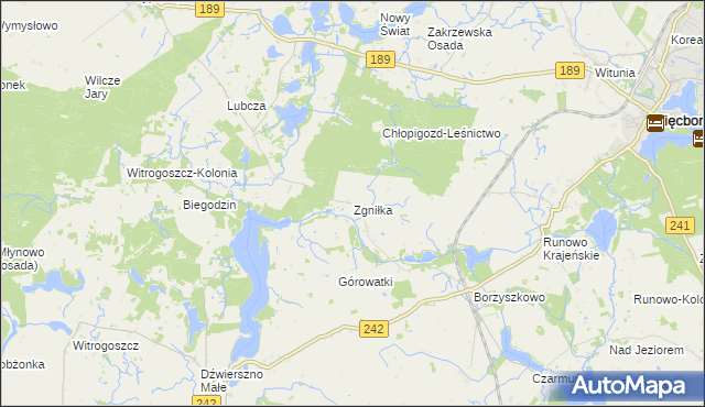 mapa Zgniłka, Zgniłka na mapie Targeo
