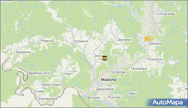 mapa Złockie, Złockie na mapie Targeo