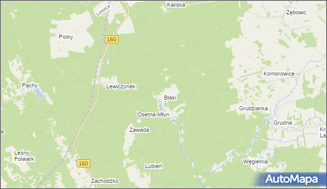 mapa Błaki, Błaki na mapie Targeo