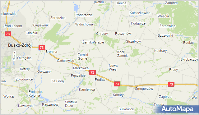 mapa Błoniec, Błoniec na mapie Targeo