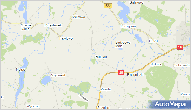 mapa Butowo, Butowo na mapie Targeo