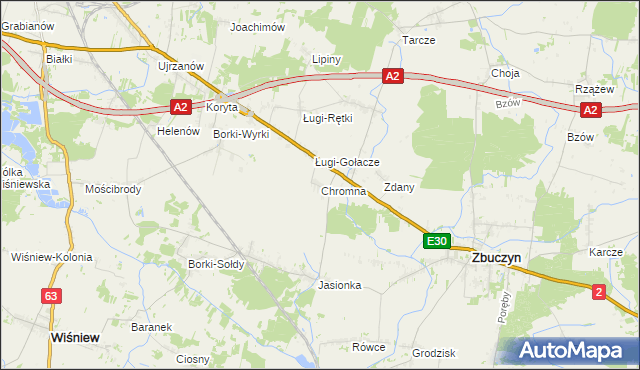 mapa Chromna, Chromna na mapie Targeo