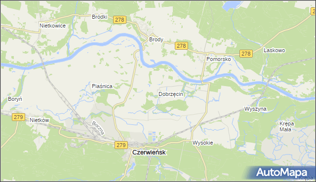 mapa Dobrzęcin, Dobrzęcin na mapie Targeo