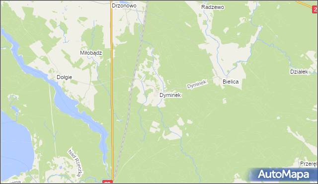mapa Dyminek, Dyminek na mapie Targeo