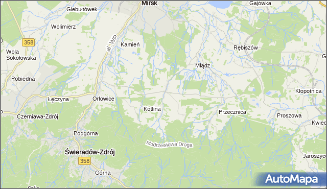 mapa Gierczyn gmina Mirsk, Gierczyn gmina Mirsk na mapie Targeo