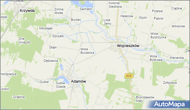 mapa Glinne gmina Wojcieszków, Glinne gmina Wojcieszków na mapie Targeo