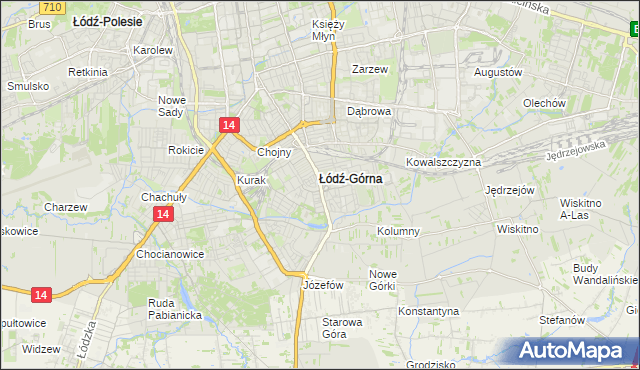 mapa Górna gmina Łódź, Górna gmina Łódź na mapie Targeo