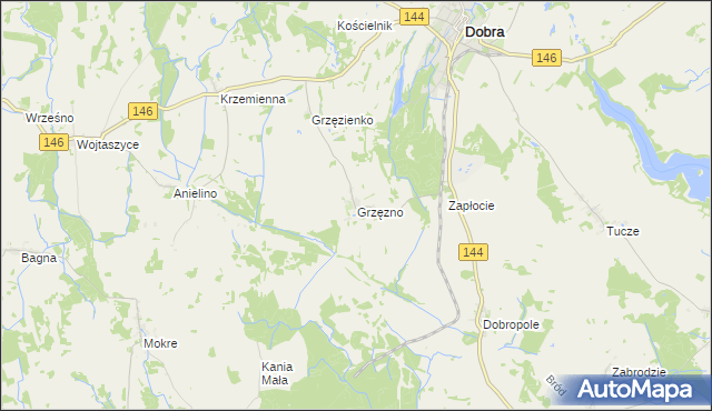 mapa Grzęzno, Grzęzno na mapie Targeo