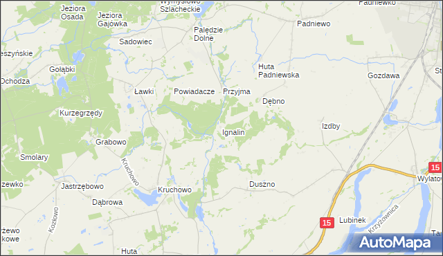 mapa Ignalin gmina Trzemeszno, Ignalin gmina Trzemeszno na mapie Targeo