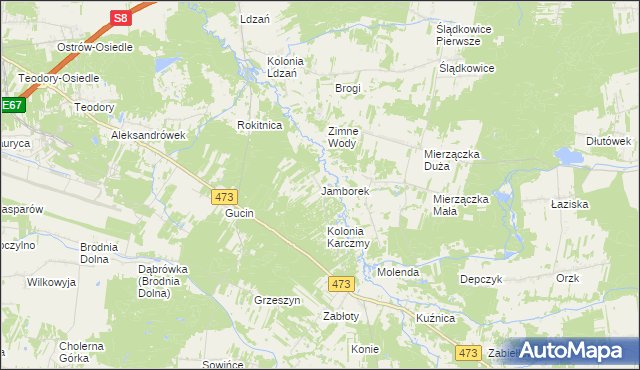 mapa Jamborek, Jamborek na mapie Targeo