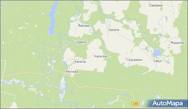 mapa Karsinka, Karsinka na mapie Targeo