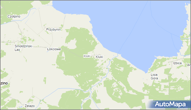 mapa Kluki gmina Smołdzino, Kluki gmina Smołdzino na mapie Targeo