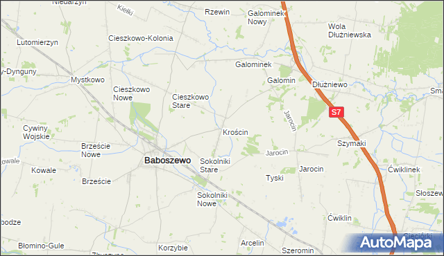 mapa Krościn, Krościn na mapie Targeo