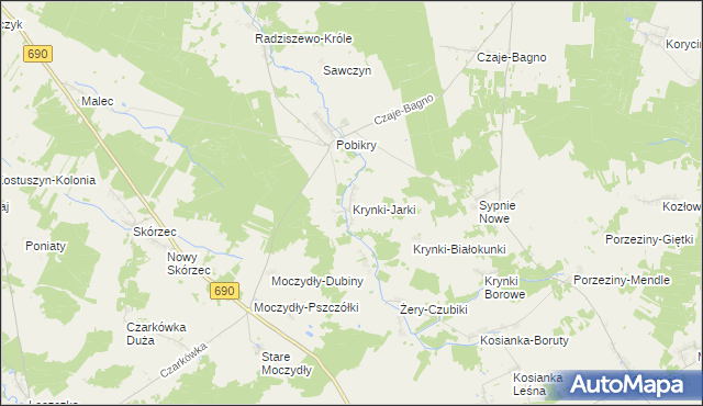 mapa Krynki-Jarki, Krynki-Jarki na mapie Targeo