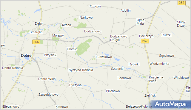 mapa Ludwikowo gmina Dobre, Ludwikowo gmina Dobre na mapie Targeo