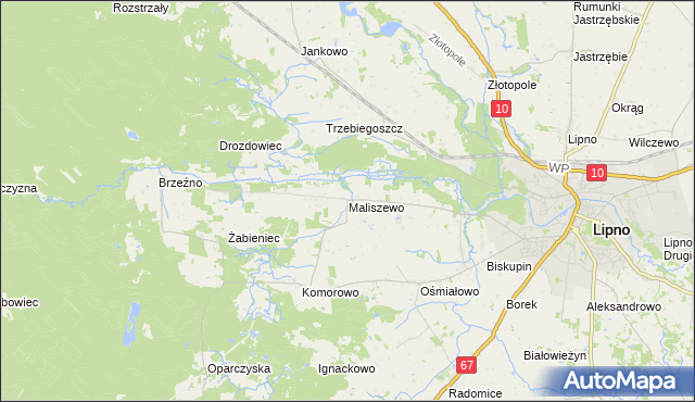 mapa Maliszewo, Maliszewo na mapie Targeo