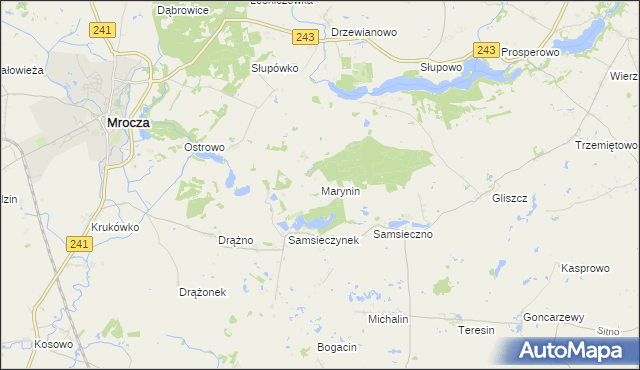 mapa Marynin gmina Sicienko, Marynin gmina Sicienko na mapie Targeo