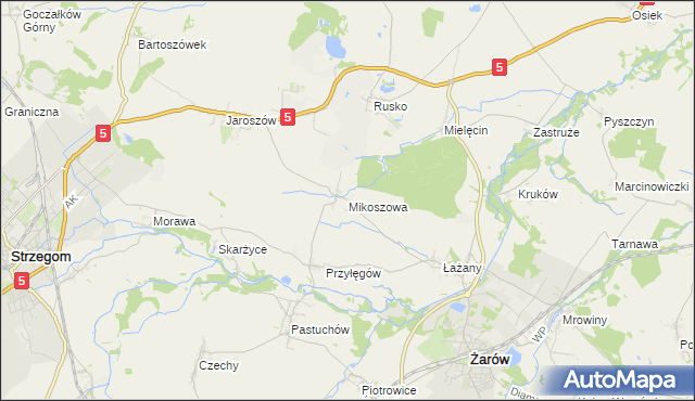 mapa Mikoszowa, Mikoszowa na mapie Targeo