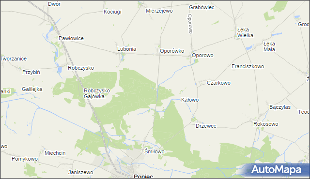 mapa Nadolnik gmina Krzemieniewo, Nadolnik gmina Krzemieniewo na mapie Targeo