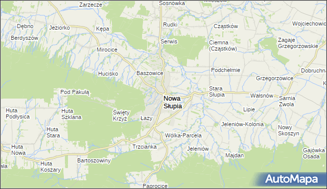 mapa Nowa Słupia, Nowa Słupia na mapie Targeo