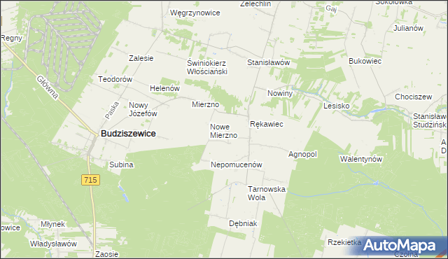 mapa Nowy Rękawiec, Nowy Rękawiec na mapie Targeo