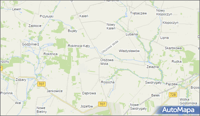 mapa Olszowa Wola, Olszowa Wola na mapie Targeo