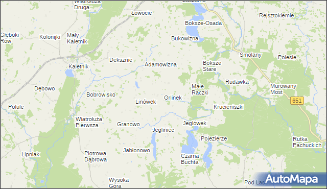 mapa Orlinek gmina Krasnopol, Orlinek gmina Krasnopol na mapie Targeo