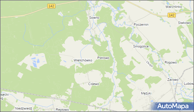mapa Pstrowo, Pstrowo na mapie Targeo