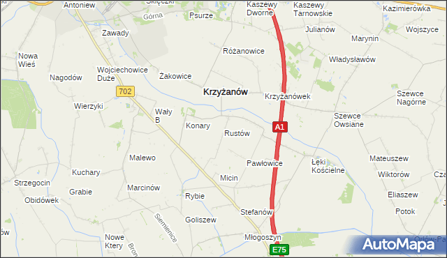 mapa Rustów, Rustów na mapie Targeo