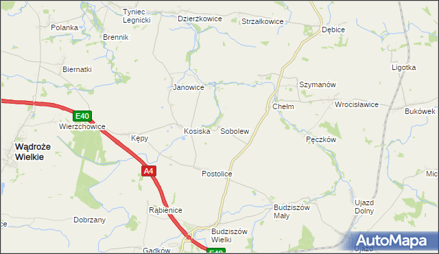 mapa Sobolew gmina Wądroże Wielkie, Sobolew gmina Wądroże Wielkie na mapie Targeo