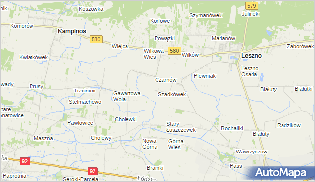 mapa Szadkówek, Szadkówek na mapie Targeo