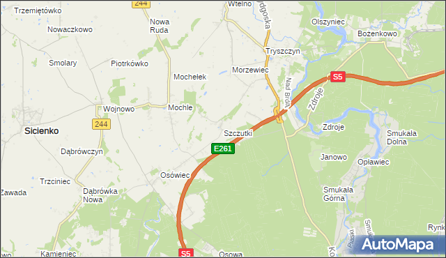 mapa Szczutki, Szczutki na mapie Targeo