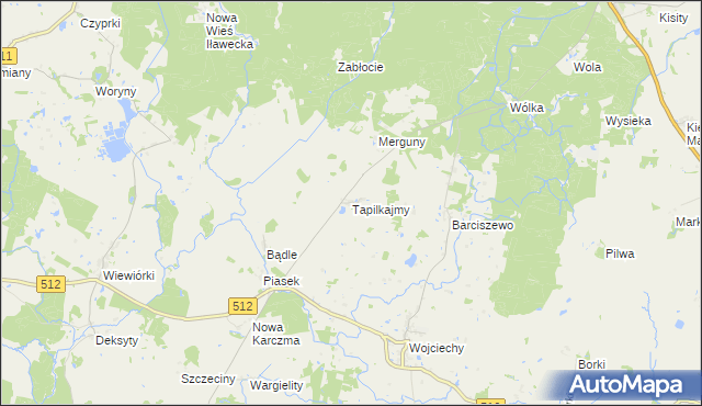 mapa Tapilkajmy, Tapilkajmy na mapie Targeo