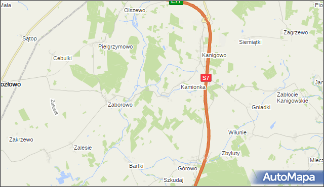 mapa Ważyny, Ważyny na mapie Targeo