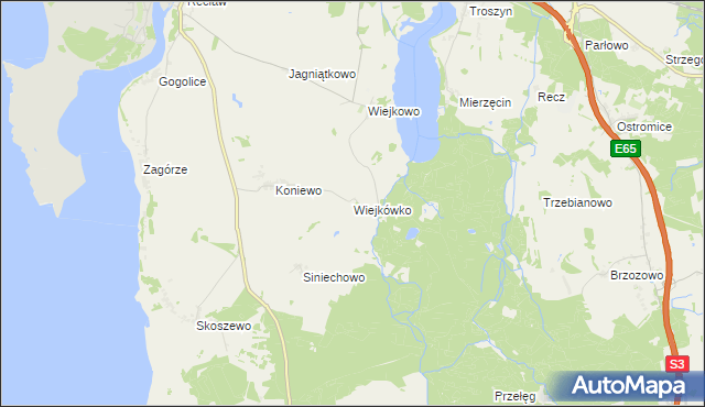 mapa Wiejkówko, Wiejkówko na mapie Targeo