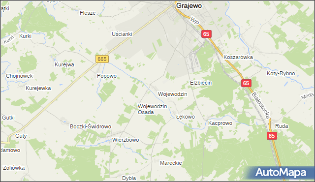 mapa Wojewodzin, Wojewodzin na mapie Targeo